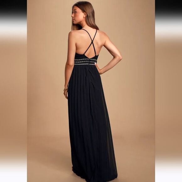 Lulus Glamorous Gala Black Embroidered Maxi Dress - Picture 3 of 8